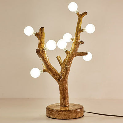 Traditional Japanese Twig Orb Resin Hardware Glass 3/7/8/12/16 Light Table Lamp For Bedroom