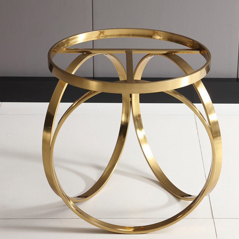 Modern Luxury Round Circle Base Marble Titanium Stainless Steel Coffee Table For Living Room