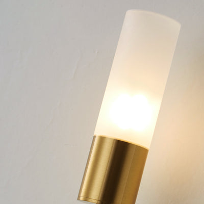 Modern Minimalist Cylindrical Iron Acrylic 2-Light Wall Sconce Lamp For Bedroom