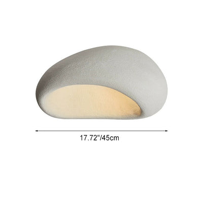 Traditional Japanese Foam Rock Hollowed 1-light Flush Mount Ceiling Light For Dining Room