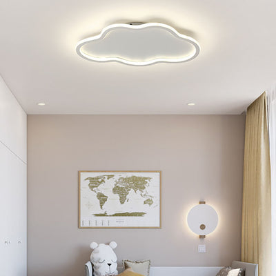 Modern Minimalist Cloudy Iron Acrylic LED Flush Mount Ceiling Light For Bedroom