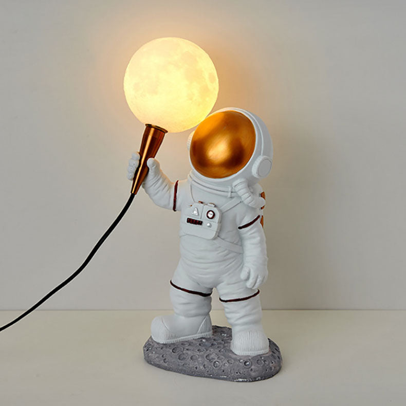 Contemporary Creative Cartoon Astronaut Resin ABS 1-Light Wall Sconce Lamp For Bedroom