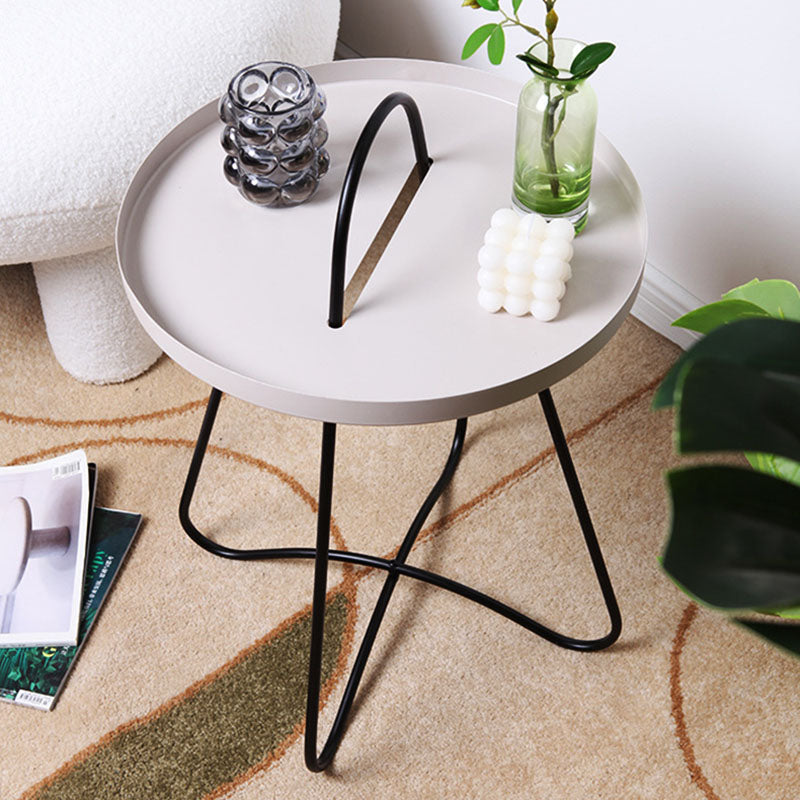 Modern Minimalist Round Metal Coffee Table For Living Room