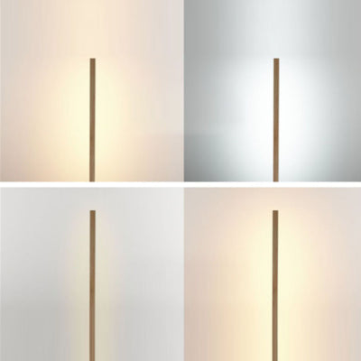 Modern Minimalist Wood PC Strip LED Standing Floor Lamp For Living Room