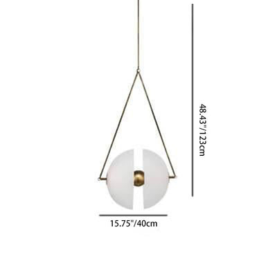 Moderne Retro-Split-Orb-Glas-1-Licht-LED-Pendelleuchte 