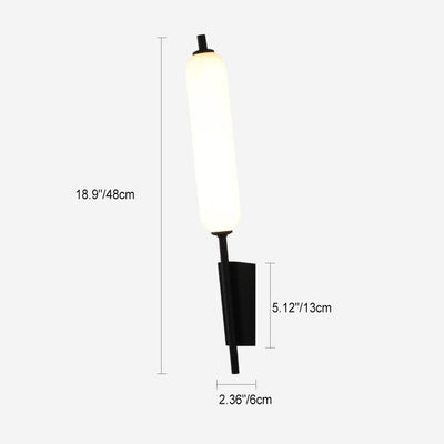 Minimalist Creative Column Straight Arm Iron PC LED Wall Sconce Lamp