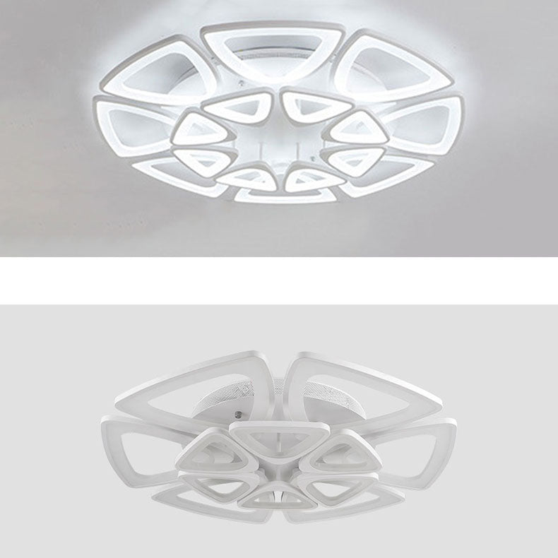 Contemporary Creative Combination Triangle Hardware Acrylic LED Flush Mount Ceiling Light For Living Room