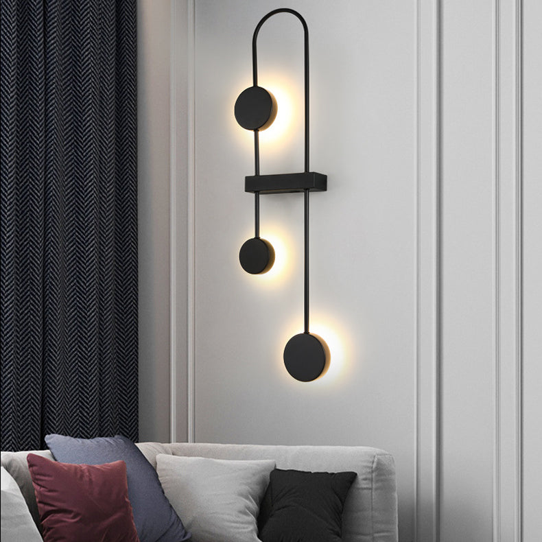 Contemporary Nordic Round Geometric Metal Acrylic LED Wall Sconce Lamp For Hallway