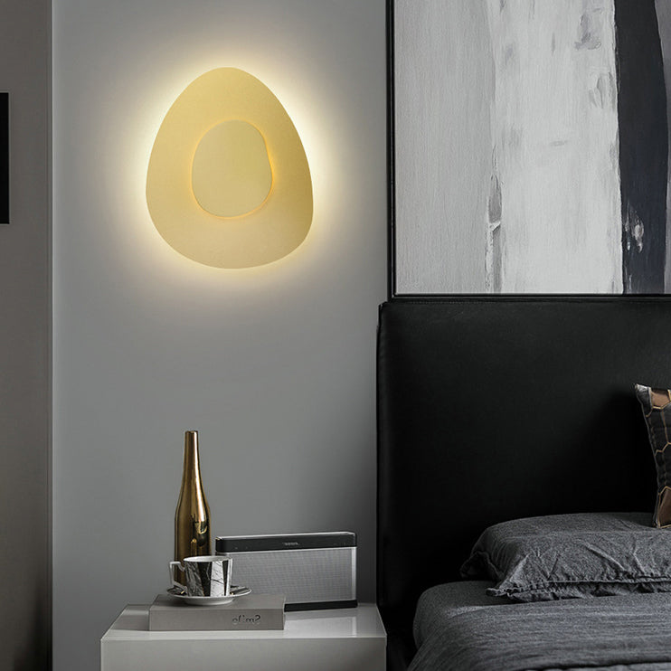 Contemporary Nordic Hardware Oval Shade LED Wall Sconce Lamp For Living Room