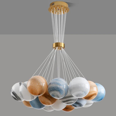 Contemporary Creative Moon Glass Bubble 7/13/19-Light Chandelier For Living Room