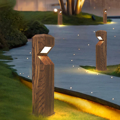 Traditional Chinese Waterproof Steel Aluminum Irregular Column LED Landscape Lighting Outdoor Light For Garden