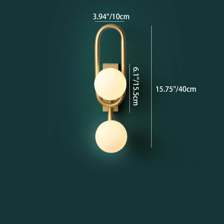 Modern Light Luxury Simple Iron Gold Magic Bean 2-Light Wall Sconce Lamp