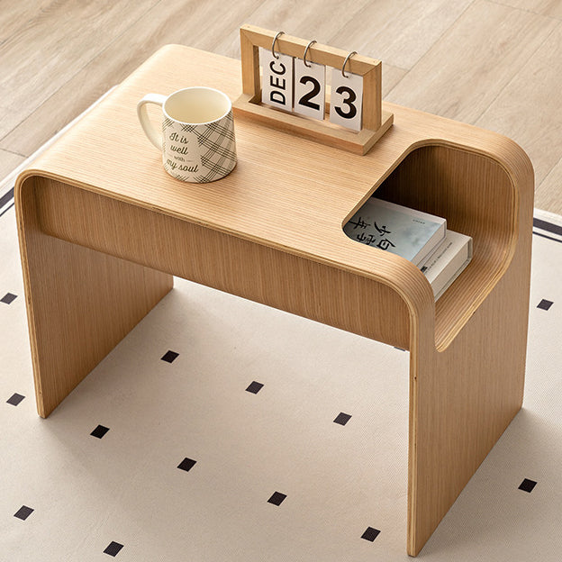 Modern Minimalist Solid Wood C-Shaped Side Table Storage Cabinet For Living Room