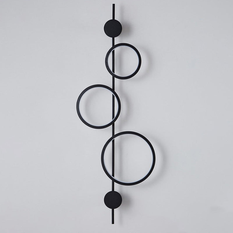 Modern Minimalist Multiple Circle Iron Silicone LED Wall Sconce Lamp For Living Room