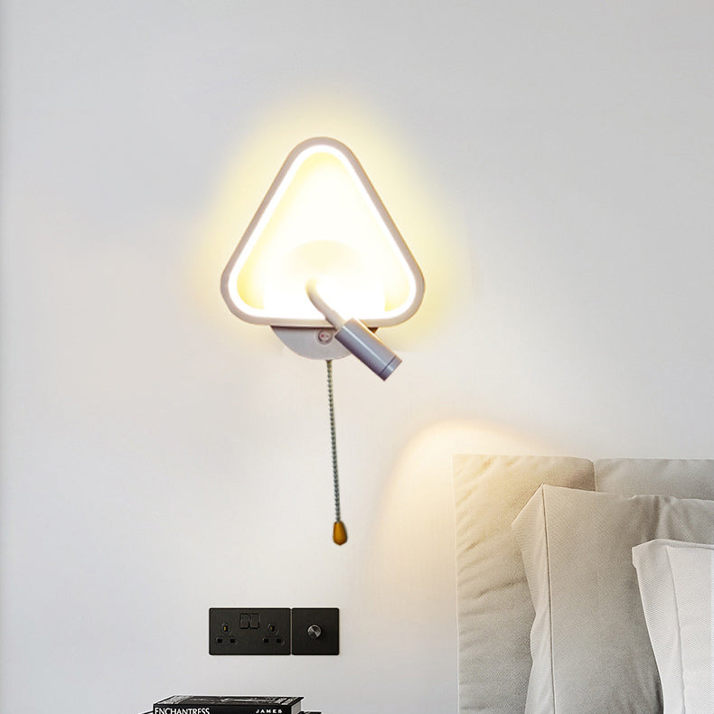 Contemporary Nordic Triangle Gull Aluminium Iron PC LED Wall Sconce Lamp With Spotlight For Bedside