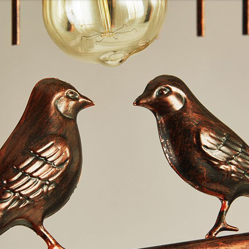 Contemporary Retro Bird Cage Iron 4-Light Chandelier For Dining Room