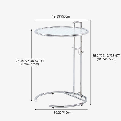 Modern Minimalist Round Glass Stainless Steel Coffee Table For Living Room