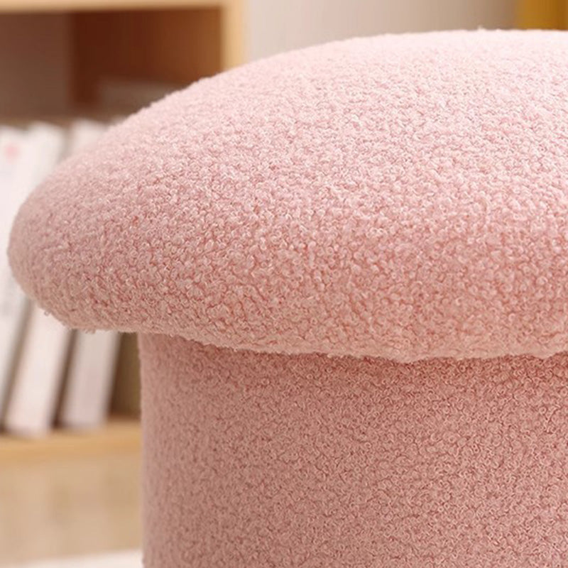 Contemporary Simplicity Mushroom Shape Velvet Pouf Footstool For Living Room