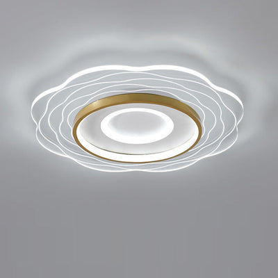 Modern Minimalist Floral Aluminum Acrylic LED Flush Mount Ceiling Light For Living Room