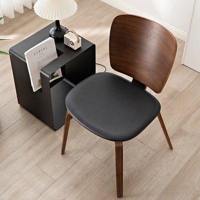 Contemporary Simplicity PU Leather Upholstered Wood Frame Dining Chair For Living Room