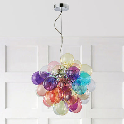 Contemporary Creative Balloon Iron Glass 8-Light Chandelier For Living Room