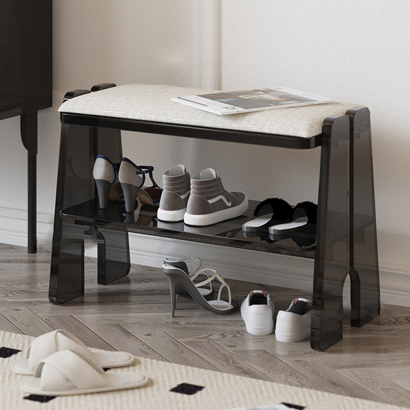 Modern Minimalist Long Rectangle Cotton Linen Acrylic Shoe Storage 2/3 Tier For Entryways