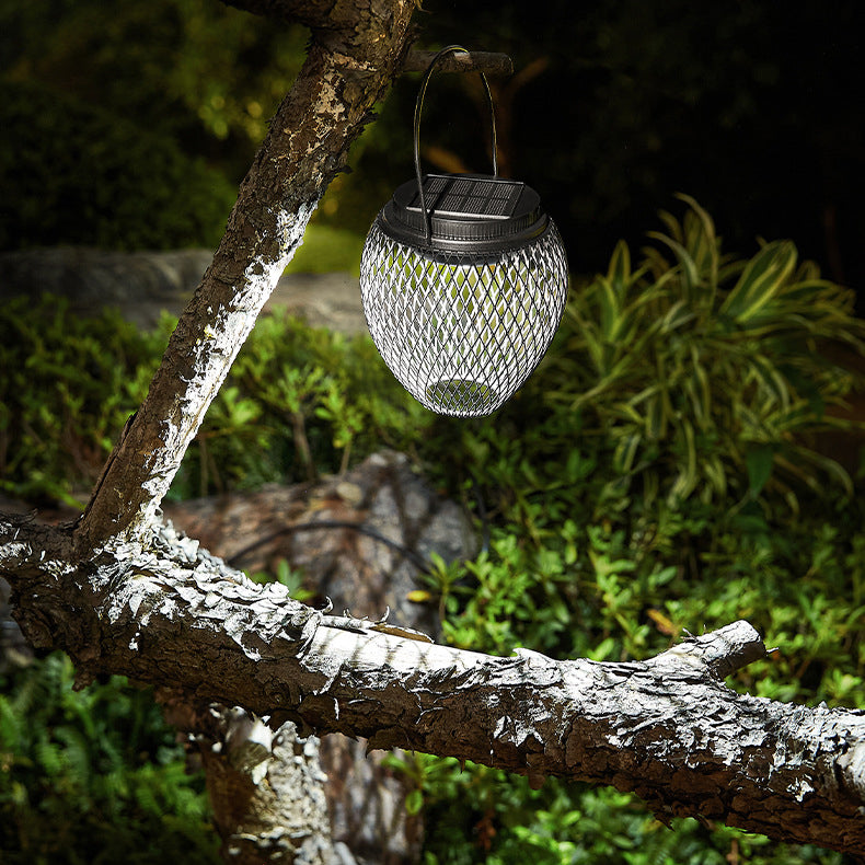 Traditional European Solar Waterproof Iron ABS Lantern Hollowed LED Hanging Landscape Lighting Outdoor Light For Garden