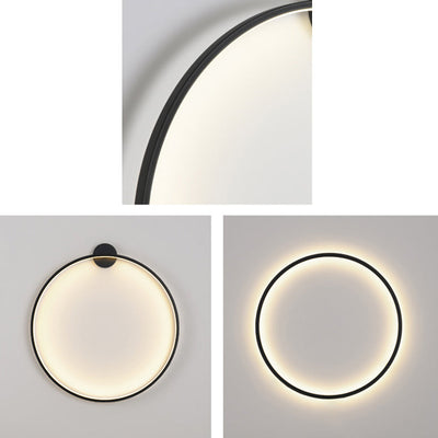 Modern Minimalist Aluminum Acrylic Round LED Wall Sconce Lamp For Bedroom