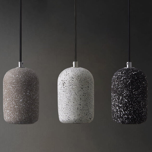 Scandinavian Industrial Minimalist Cylindrical Cement LED Pendant Light