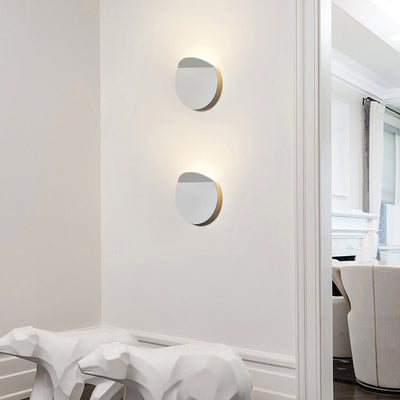 Danish Minimalist Brushed Aluminum Folded Disc LED Wall Sconce Lamp