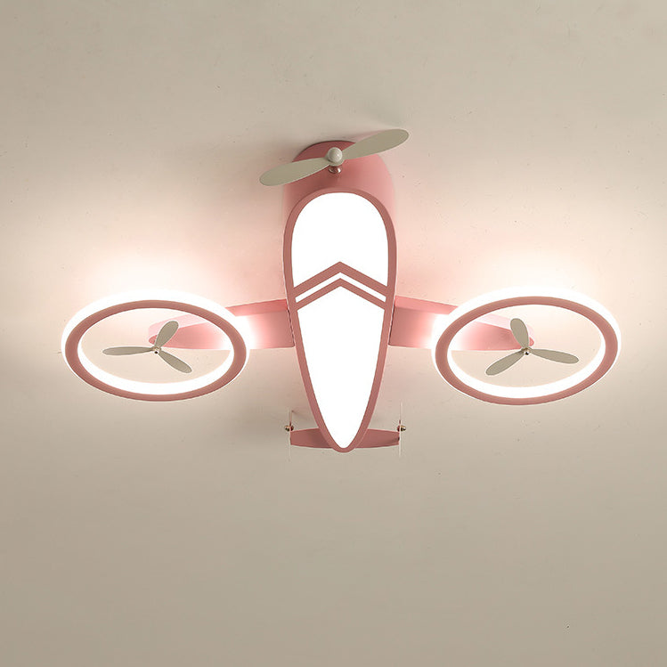 Contemporary Creative Acrylic Cartoon Airplane LED Kids Flush Mount Ceiling Light For Living Room