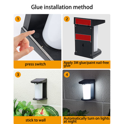 Modern Minimalist Waterproof Solar Cylinder PC ABS LED Outdoor Wall Sconce Lamp For Garden