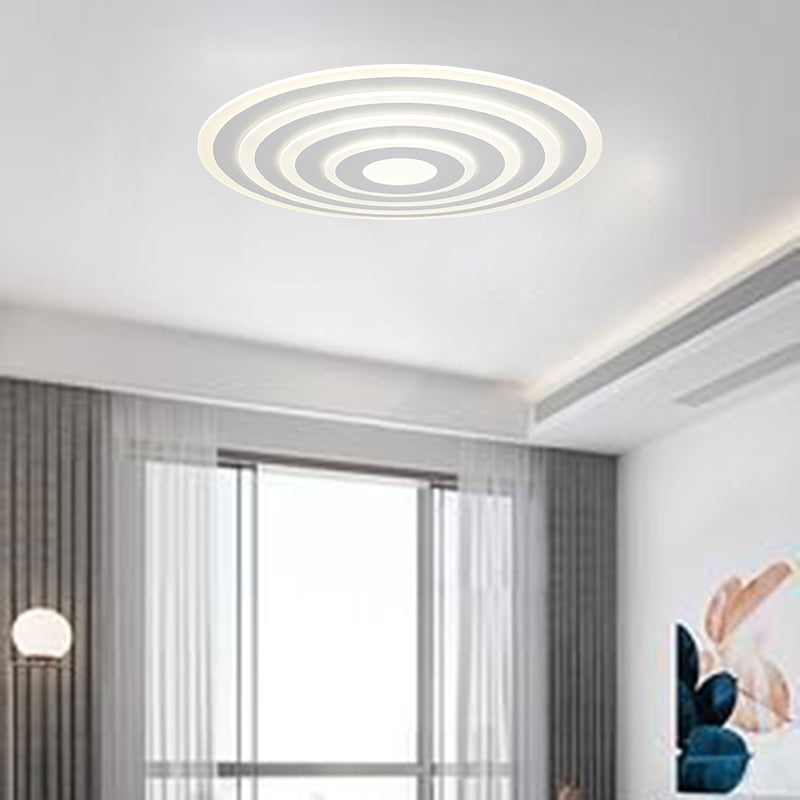 Modern Minimalist Round Iron Acrylic LED Flush Mount Ceiling Light For Bedroom