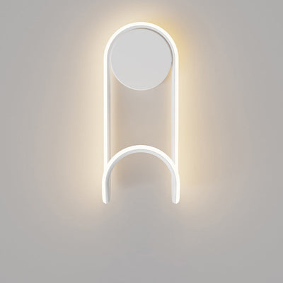 Contemporary Scandinavian Iron Aluminum Acrylic Round Hook Led Wall Sconce Lamp For Bedroom