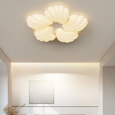 Modern Minimalist Shell Iron PE LED Flush Mount Ceiling Light For Bedroom