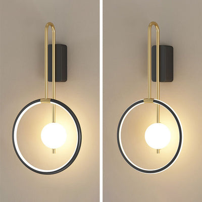 Modern Simplicity Aluminum Circle Ring Silicone Strip LED Wall Sconce Lamp For Living Room