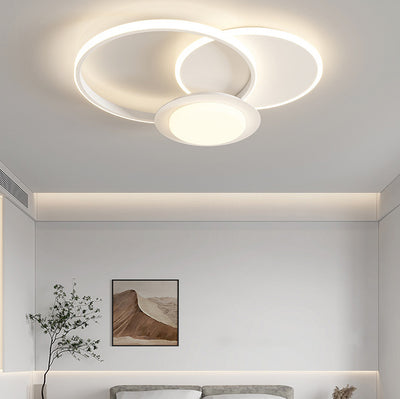 Modern Minimalist Round Square Iron Acrylic LED Flush Mount Ceiling Light For Bedroom