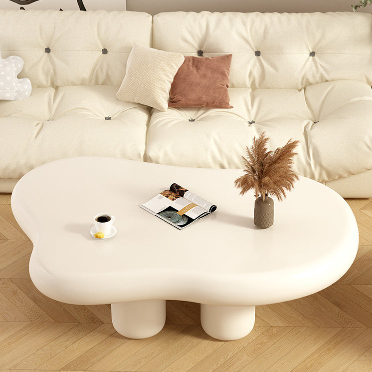 Modern Minimalist Cream Clouds Density Board Coffee Table For Living Room