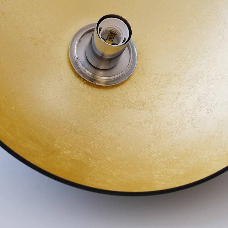 Traditional Vintage Iron Glass Ball Bowl 1-Light Semi-Flush Mount Ceiling Light For Bedroom