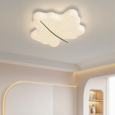 Modern Minimalist Maple Leaf Iron Acrylic LED Flush Mount Ceiling Light For Bedroom