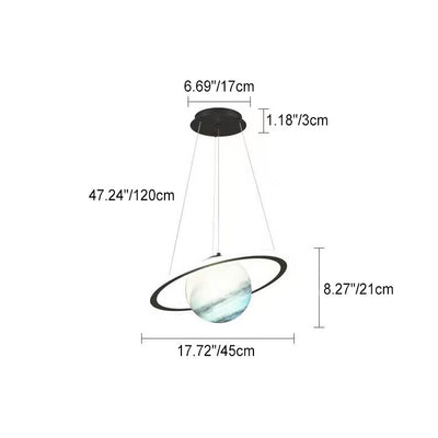 Contemporary Nordic Iron Acrylic Planet LED Pendant Light For Bedroom