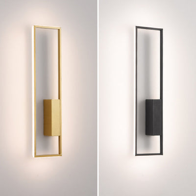 Modern Minimalist Rectangle Line Iron Silicone LED Wall Sconce Lamp For Living Room