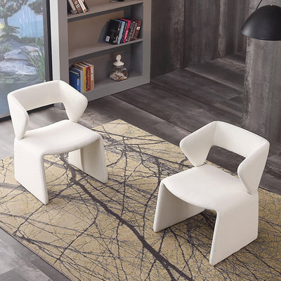 Contemporary Creative Triangle Rectangle Velvet Wood Dining Chair Backrest Armless For Dining Room