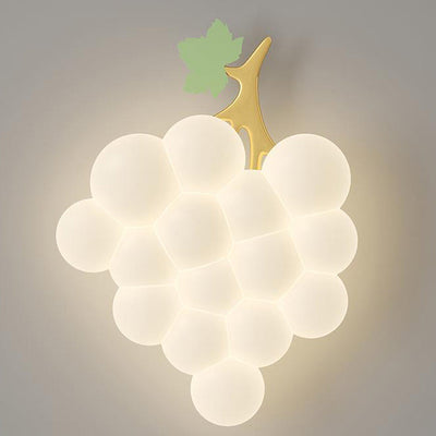 Contemporary Creative Kids Grape Iron Plastic LED Flush Mount Ceiling Light For Bedroom