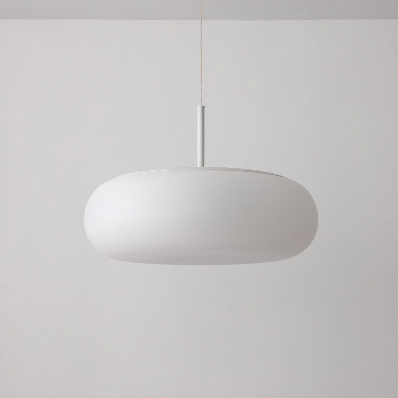 Modern Minimalist Oval Iron PE LED Pendant Light For Living Room