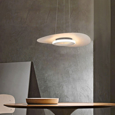 Modern Minimalist Round Flying Saucer Iron Acrylic LED Pendant Light For Living Room