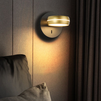 Modern Minimalist Round Rectangle Aluminum Iron PS LED Wall Sconce Lamp For Bedroom