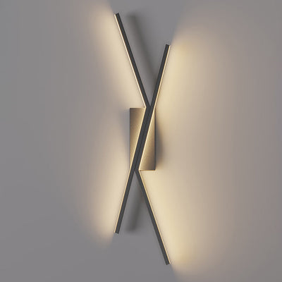 Modern Minimalist Iron Aluminum Silica Cubic Line LED Wall Sconce Lamp For Bedroom