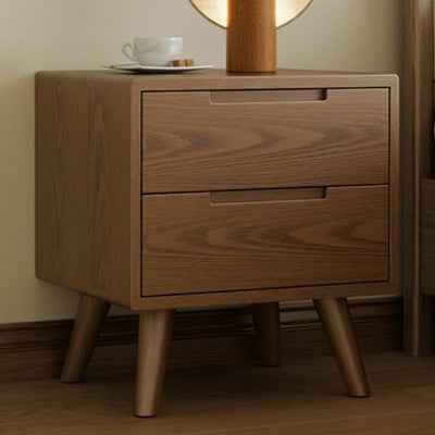 Modern Simplicity Square Rubber Wood Nightstand 1/2 Drawer For Bedside