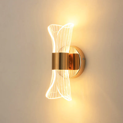 Contemporary Luxury Horn Shape Acrylic Iron LED Wall Sconce Lamp For Living Room